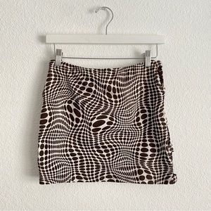 Wavy polka dot mini skirt